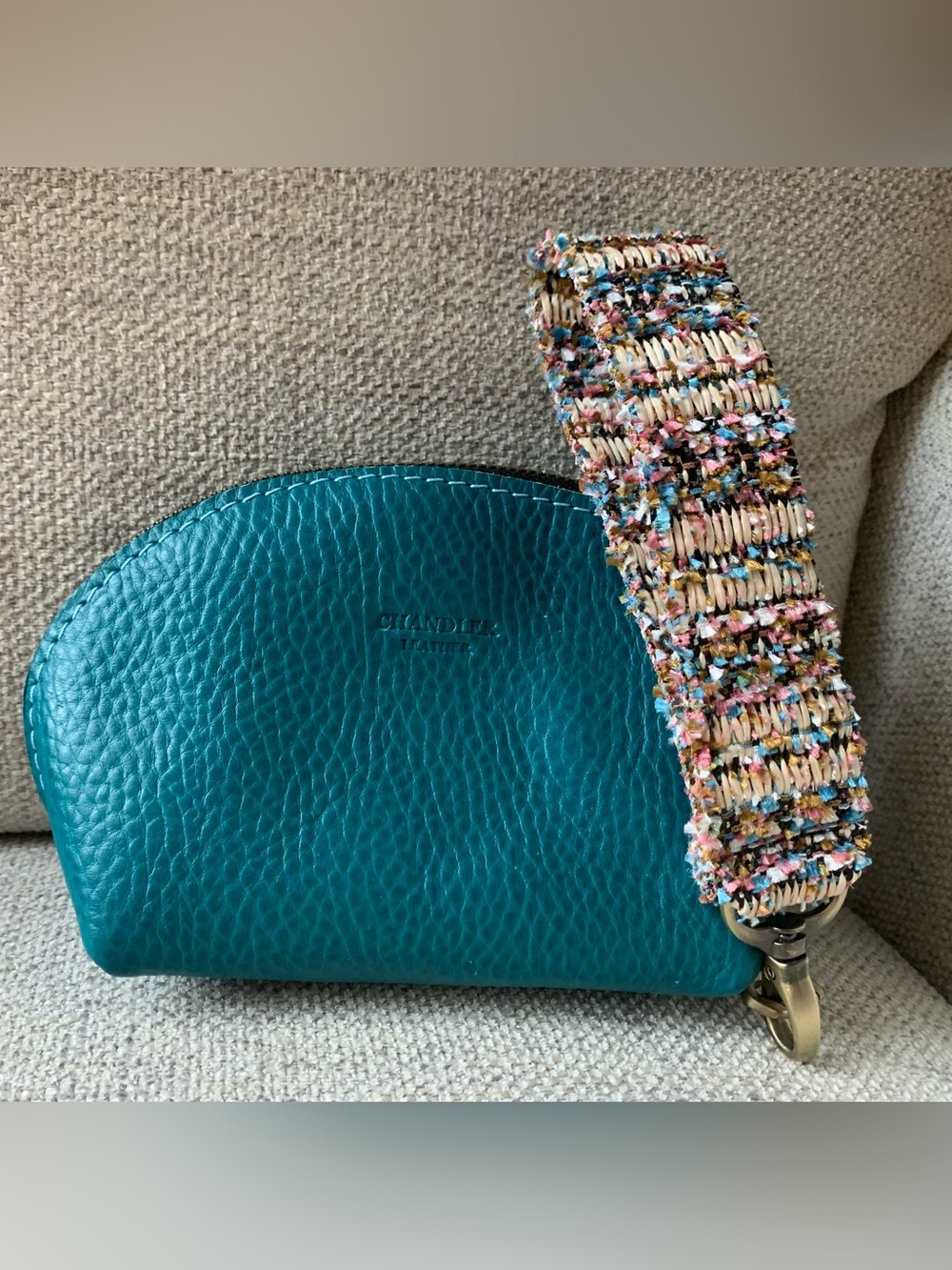 Turquoise, Leather Empanada Pouch - Picture 7 of 7